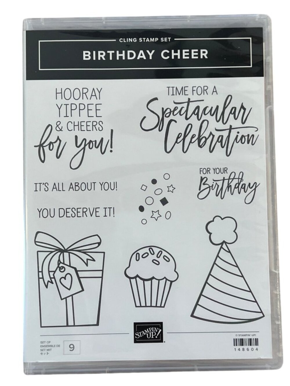 Stampin' Up! Birthday Cheer Cling Stamp Set With Dies Cardmaking Craft Supply